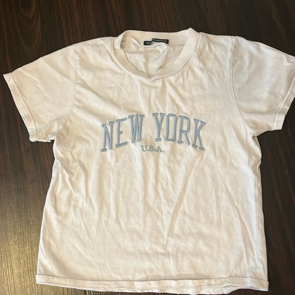 Brandy melville white new york tee shirt